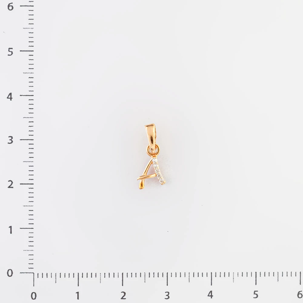 Подвес с бриллиантом из красного золота 585 пробы