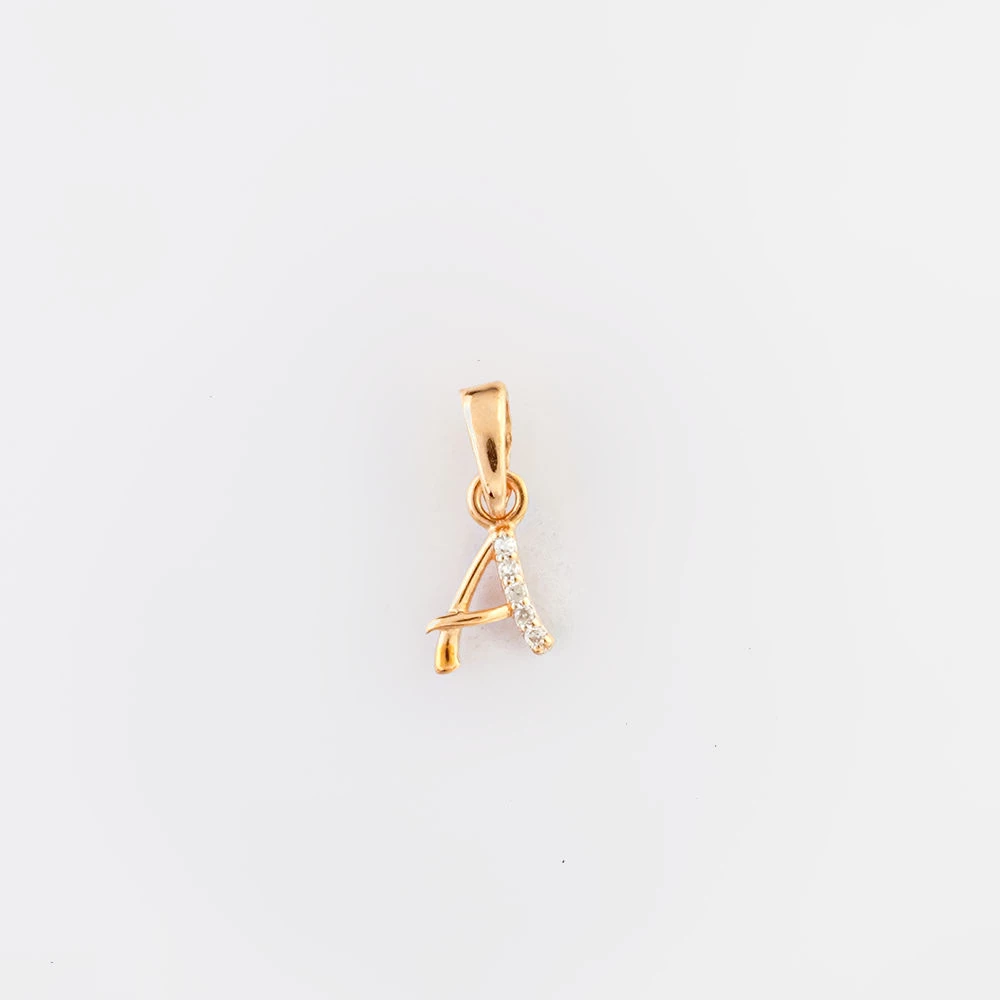 Подвес с бриллиантом из красного золота 585 пробы