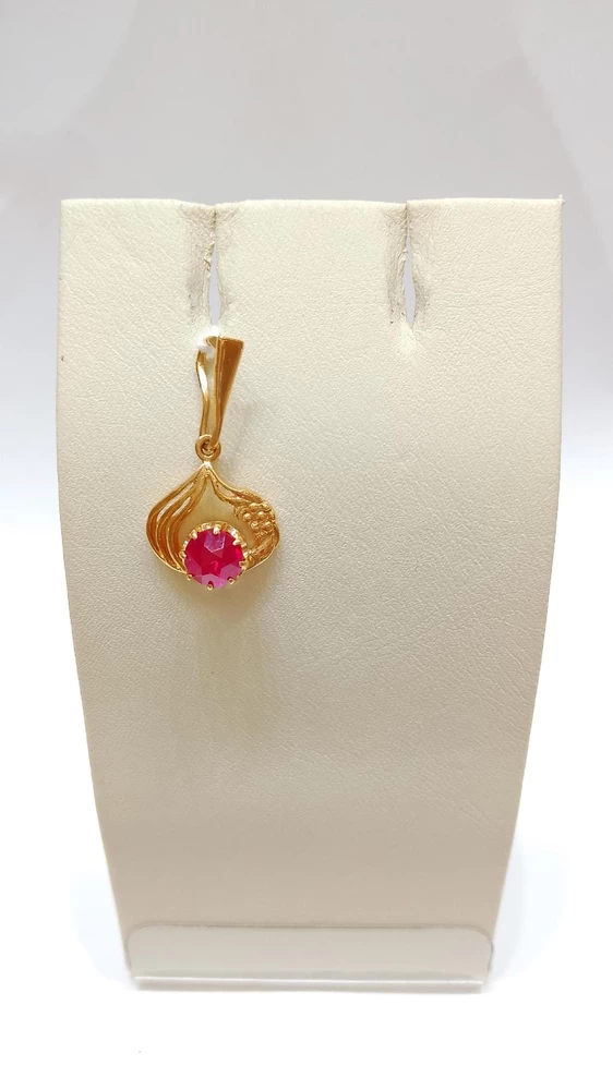 Подвес с фианитом из красного золота 583 пробы