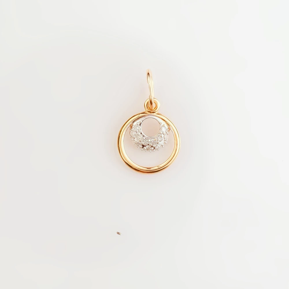 Подвес с бриллиантом из красного золота 585 пробы