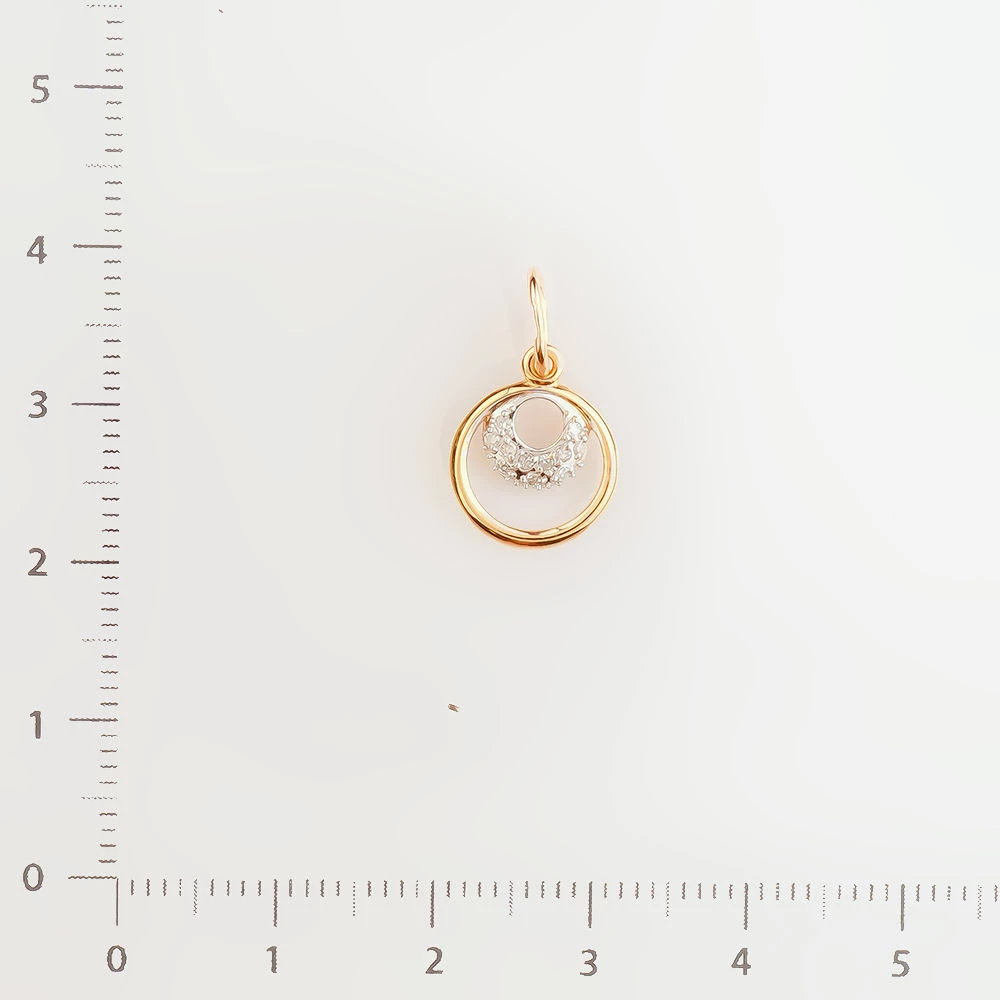 Подвес с бриллиантом из красного золота 585 пробы