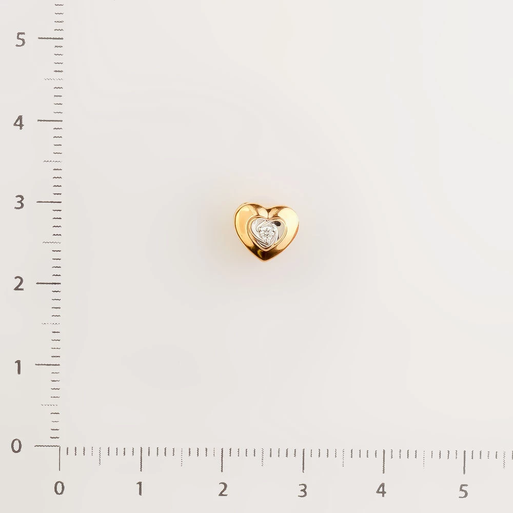 Подвес с бриллиантом из красного золота 585 пробы