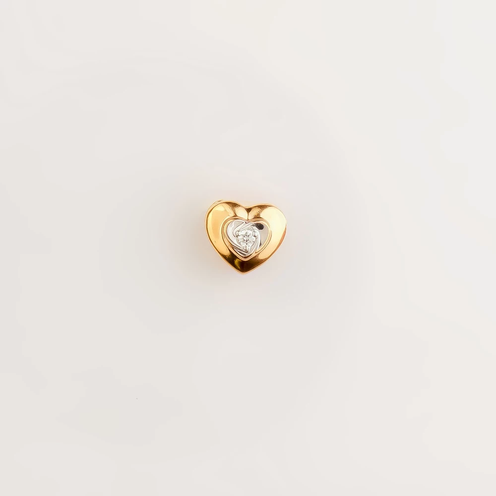 Подвес с бриллиантом из красного золота 585 пробы