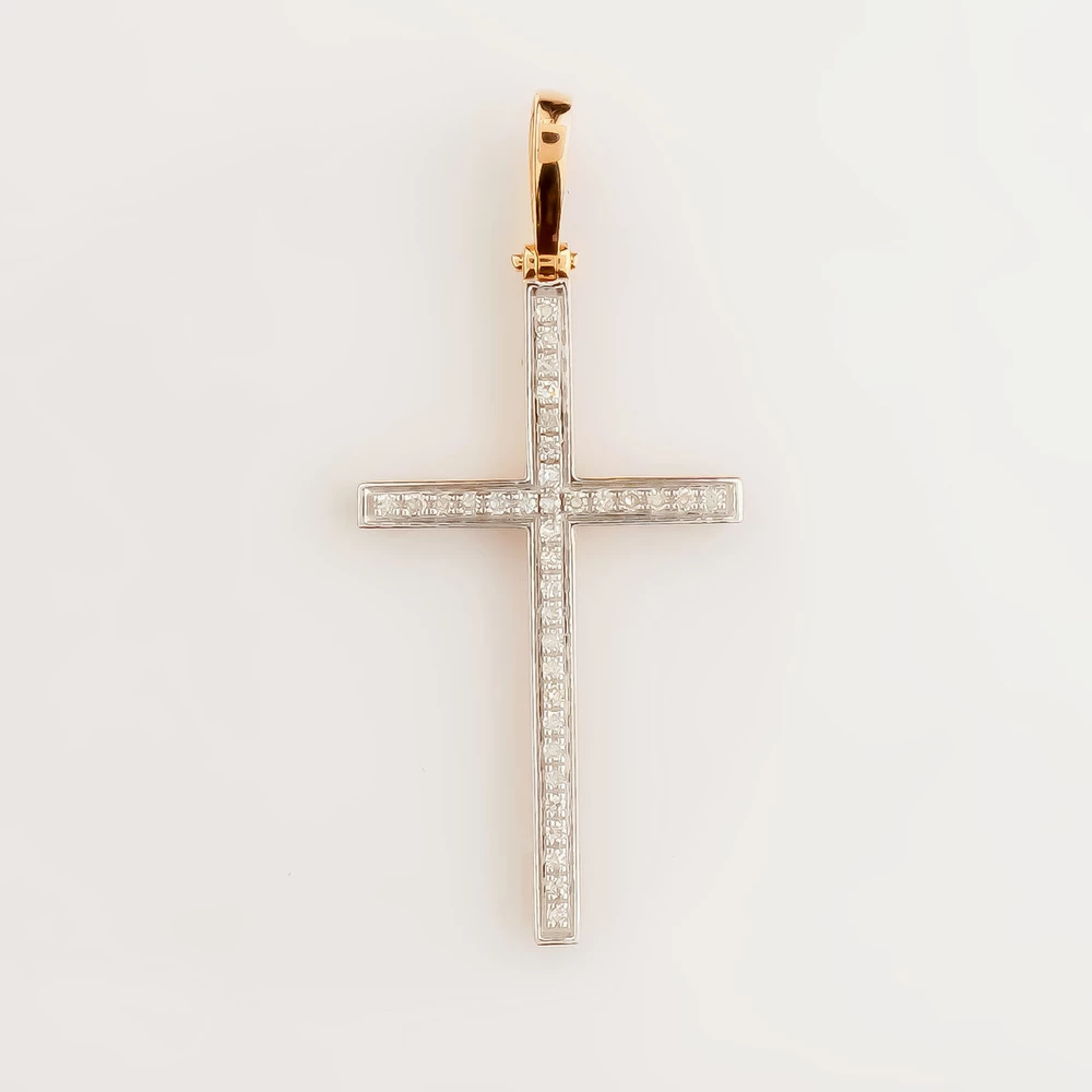 Подвес с бриллиантом из красного золота 585 пробы