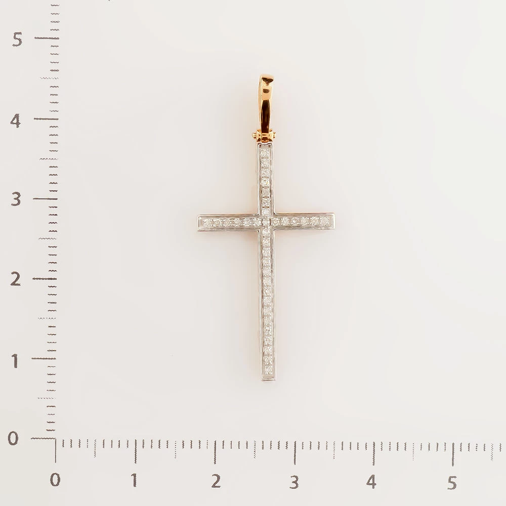 Подвес с бриллиантом из красного золота 585 пробы