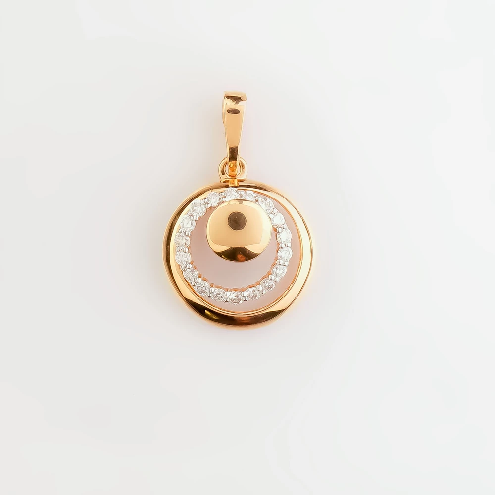 Подвес с бриллиантом из красного золота 585 пробы