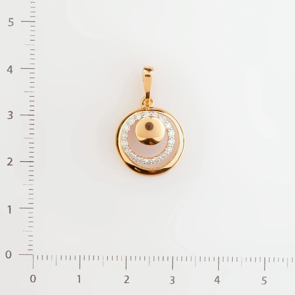 Подвес с бриллиантом из красного золота 585 пробы