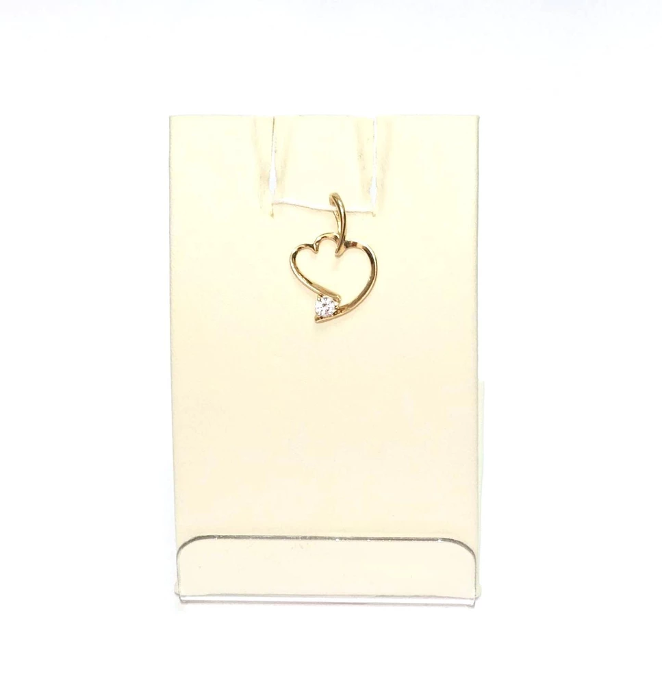 Подвес с фианитом из красного золота 585 пробы