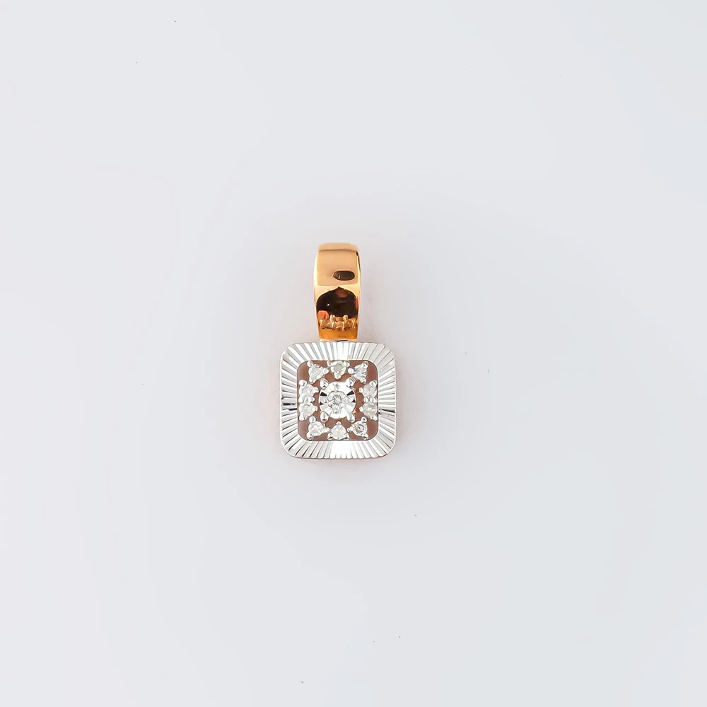 Подвес с бриллиантом из красного золота 585 пробы