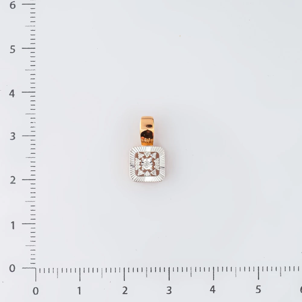Подвес с бриллиантом из красного золота 585 пробы