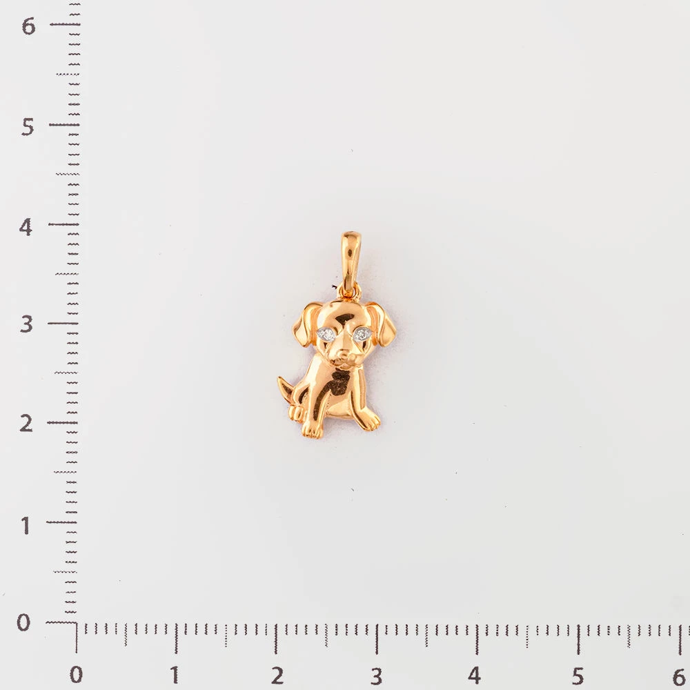 Подвес с бриллиантом из красного золота 585 пробы