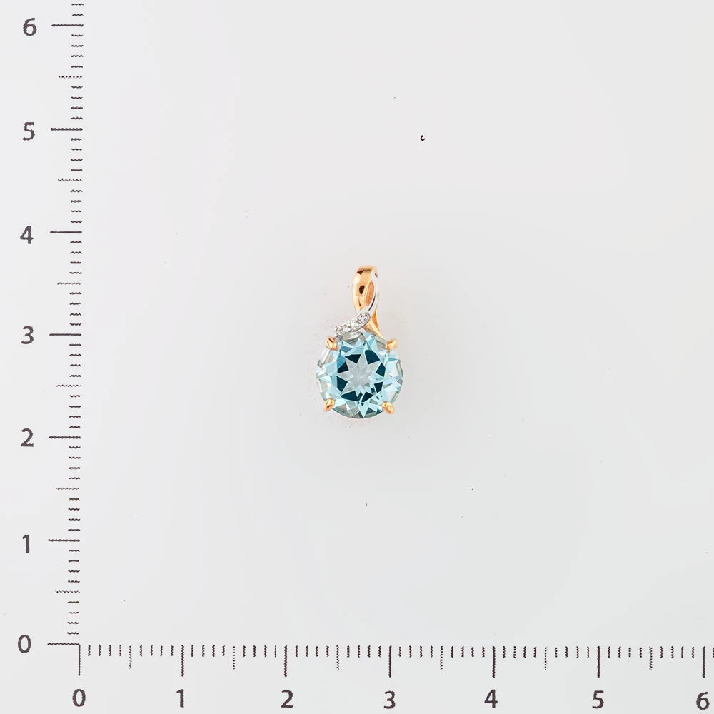 Подвес с топазом из белого золота 585 пробы