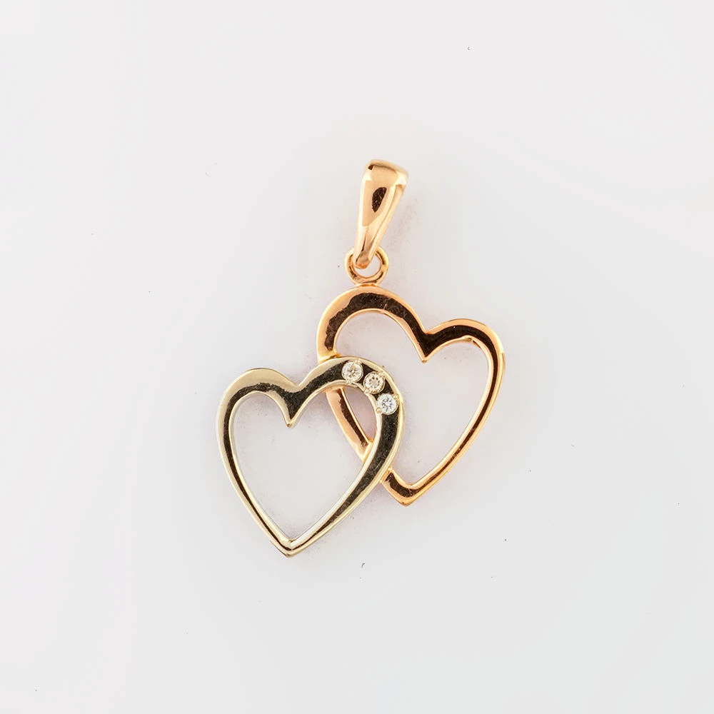 Подвес с бриллиантом из красного золота 585 пробы