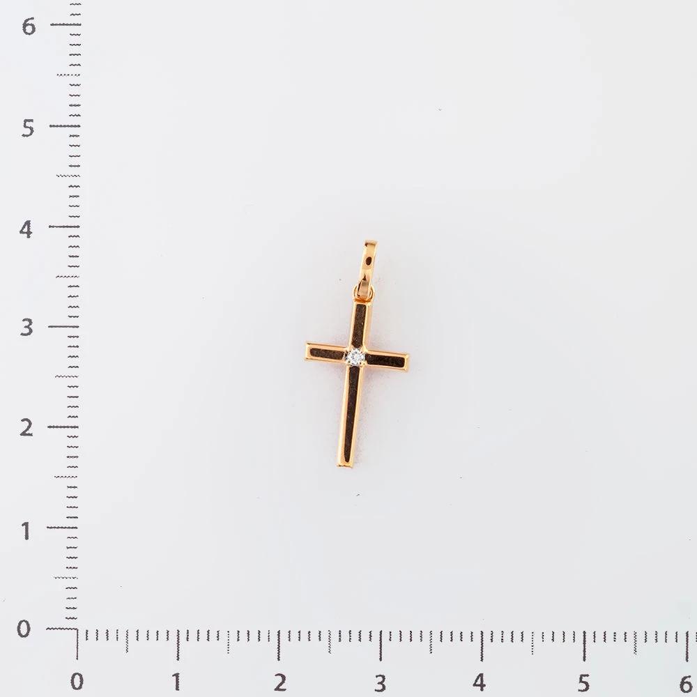 Подвес с бриллиантом из красного золота 585 пробы