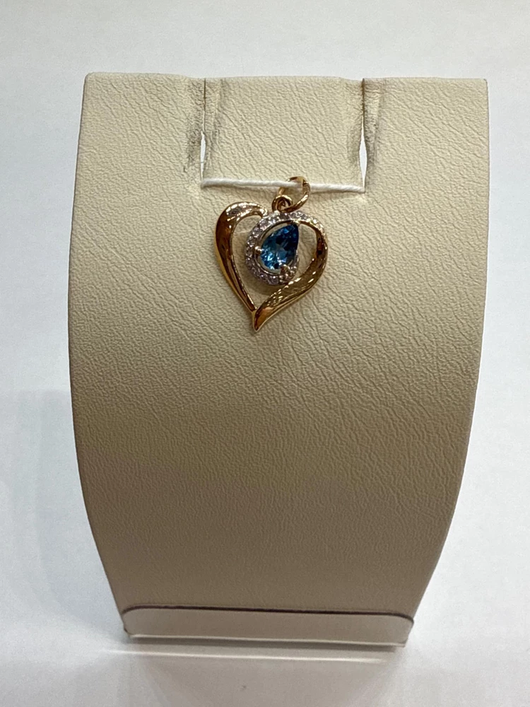 Подвес с топазом из красного золота 585 пробы