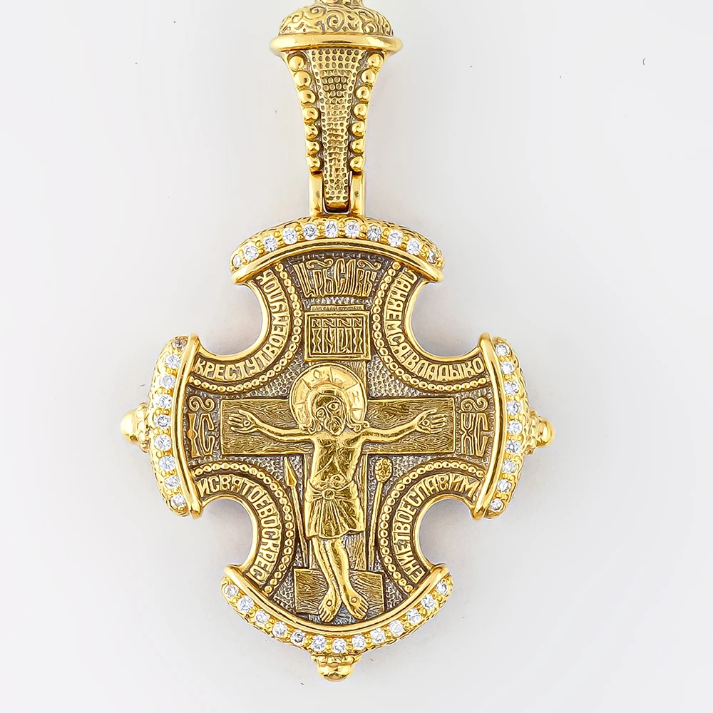 Подвес с бриллиантом из желтого золота 585 пробы