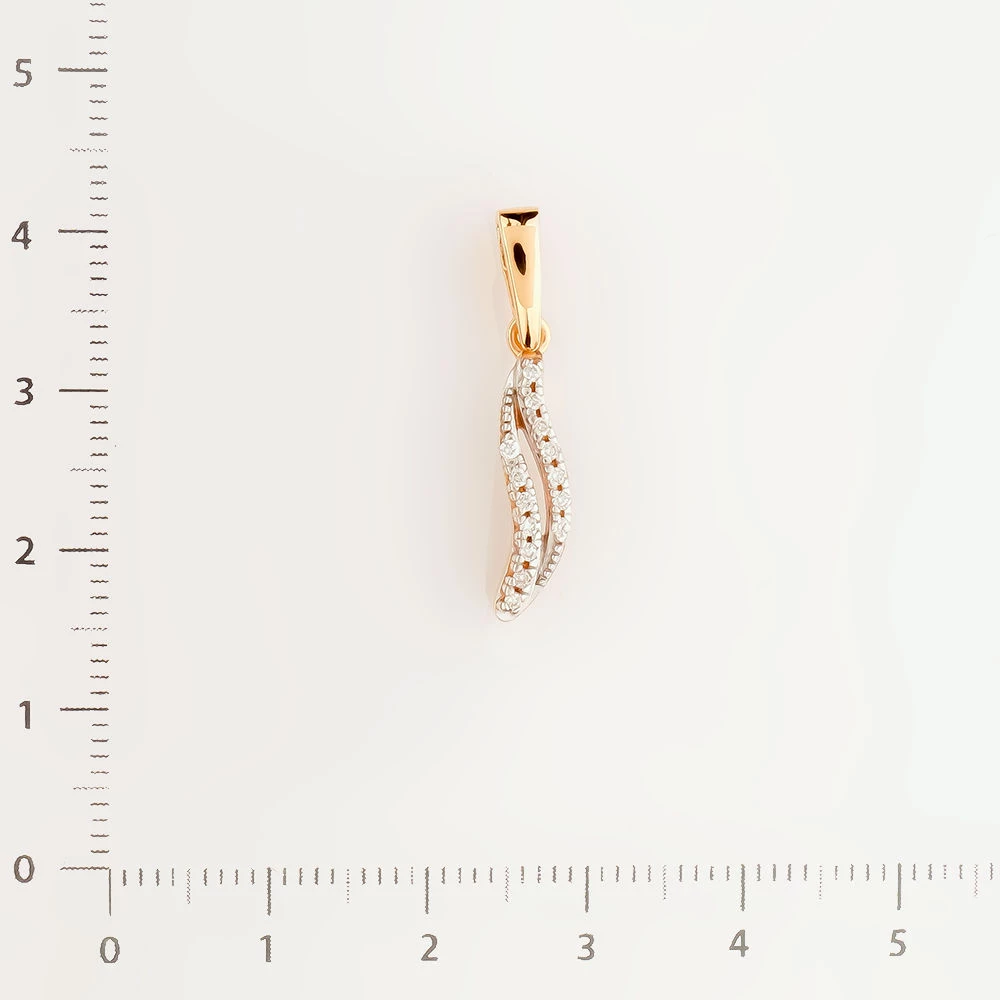 Подвес с бриллиантом из красного золота 585 пробы