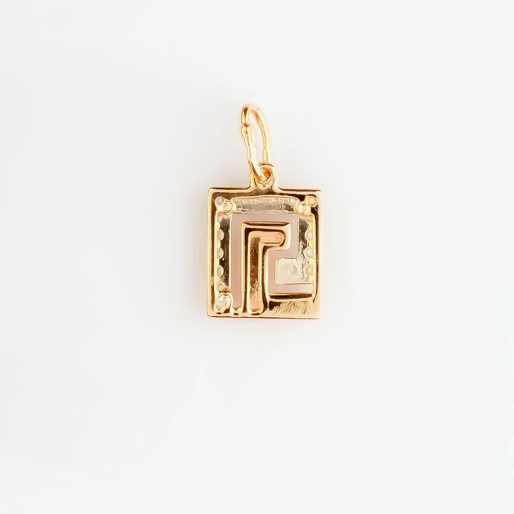 Подвес с фианитом из красного золота 585 пробы