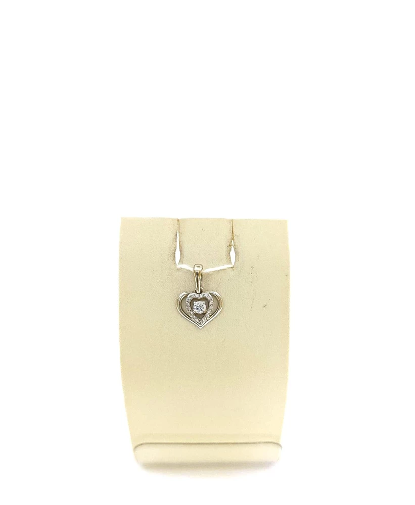 Подвес с фианитом из белого золота 585 пробы