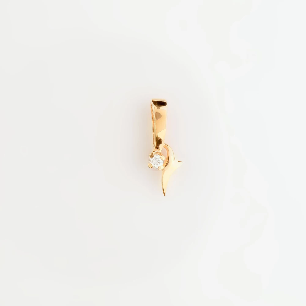 Подвес с бриллиантом из красного золота 585 пробы