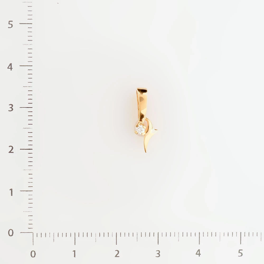 Подвес с бриллиантом из красного золота 585 пробы