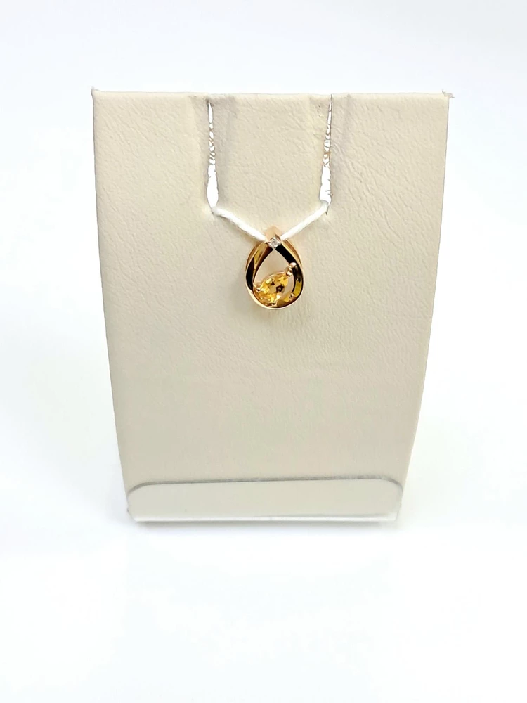 Подвес с цитрином из красного золота 585 пробы