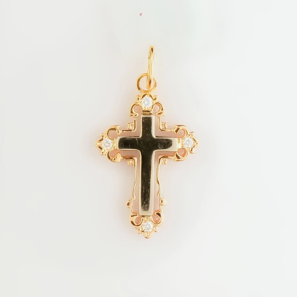 Подвес с бриллиантом из красного золота 585 пробы