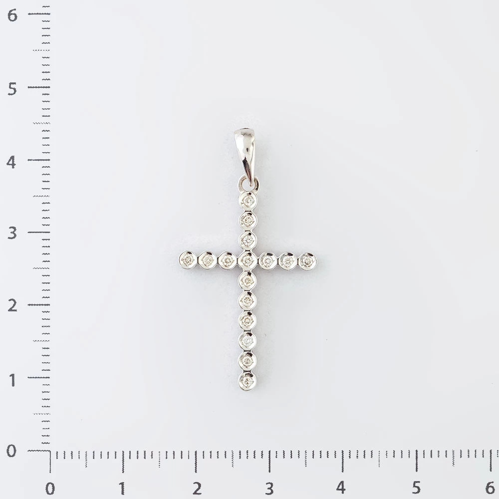 Подвес с бриллиантом из белого золота 585 пробы