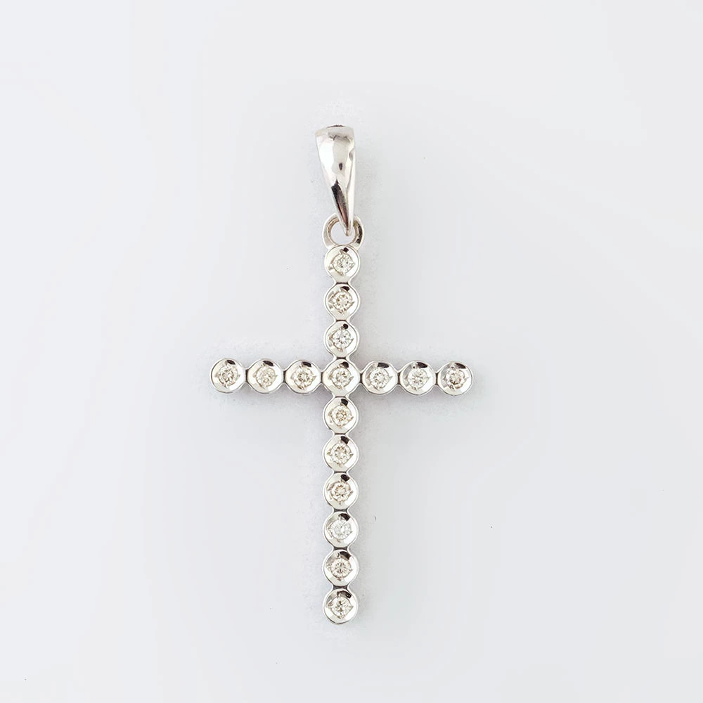 Подвес с бриллиантом из белого золота 585 пробы