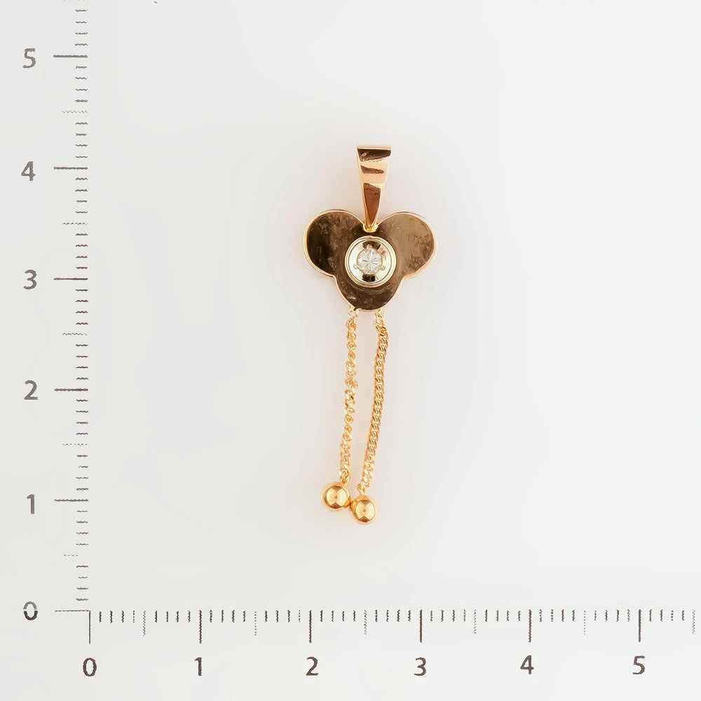 Подвес с бриллиантом из красного золота 585 пробы