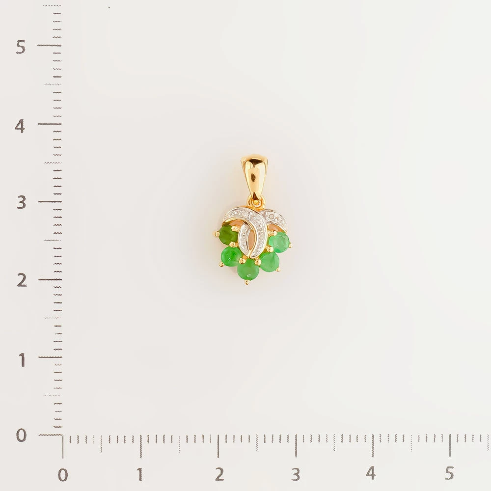 Подвес с изумрудом из красного золота 585 пробы