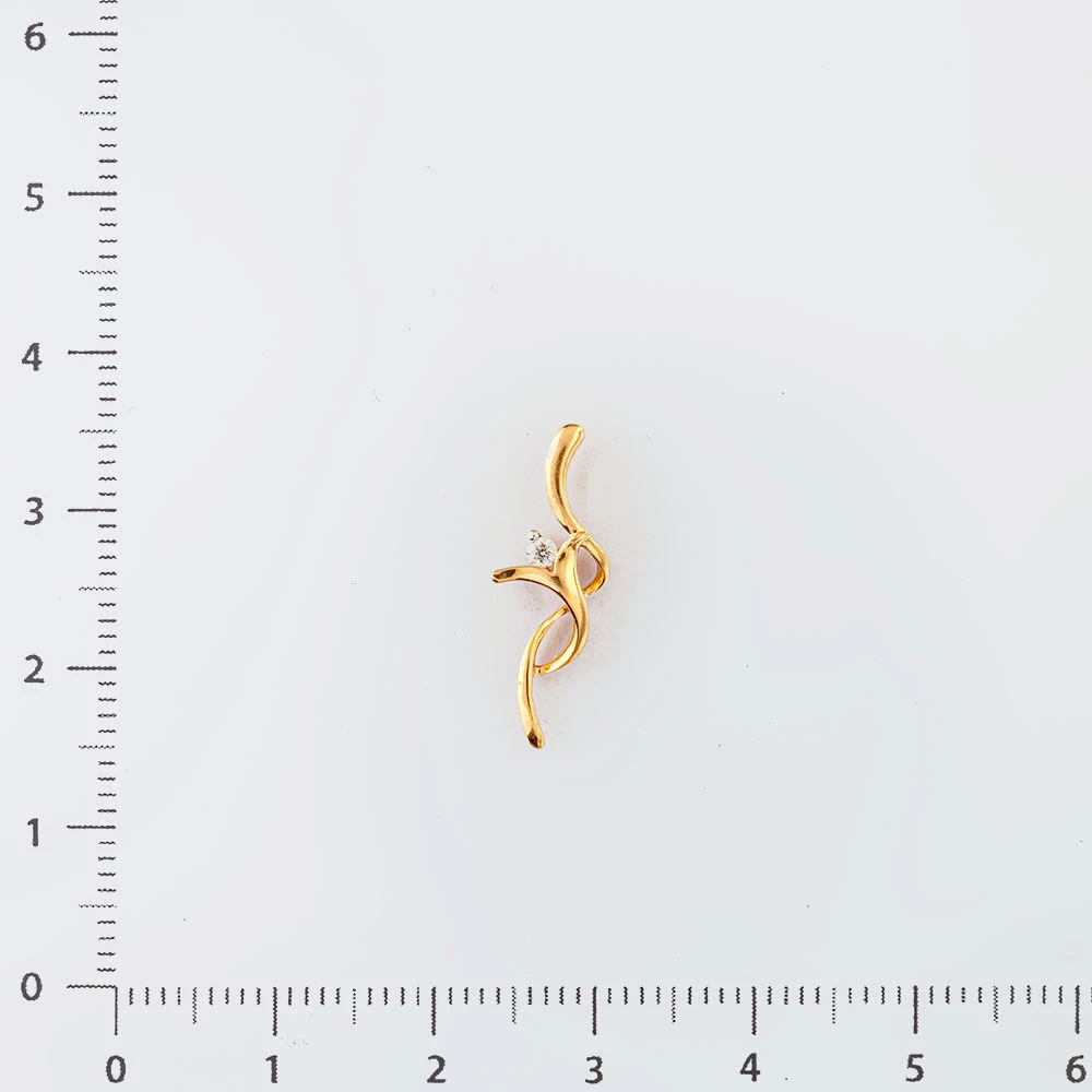 Подвес с бриллиантом из красного золота 585 пробы