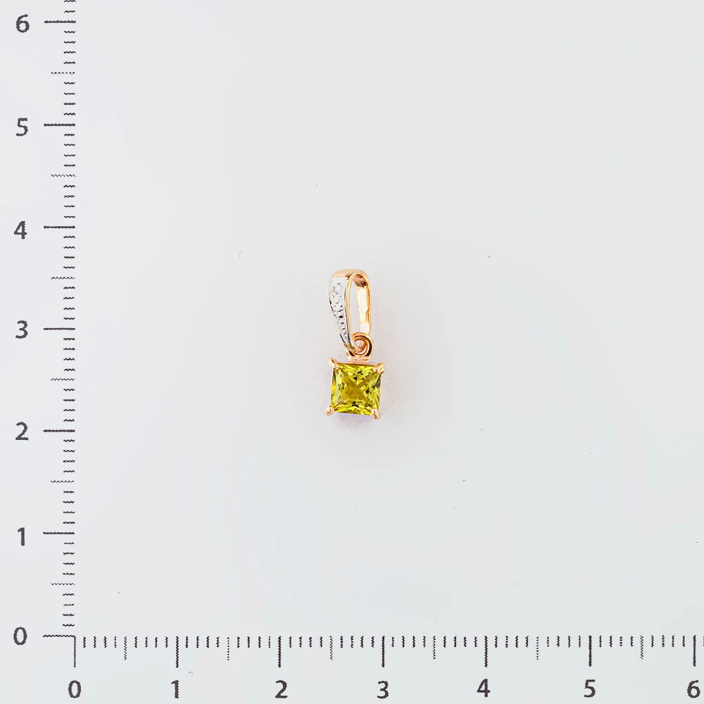 Подвес с ситаллом из красного золота 585 пробы