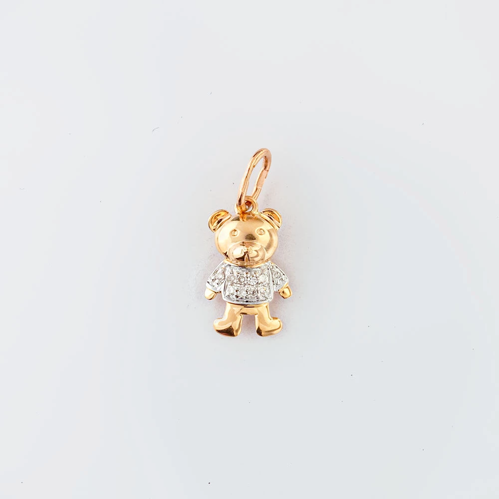 Подвес с бриллиантом из красного золота 585 пробы