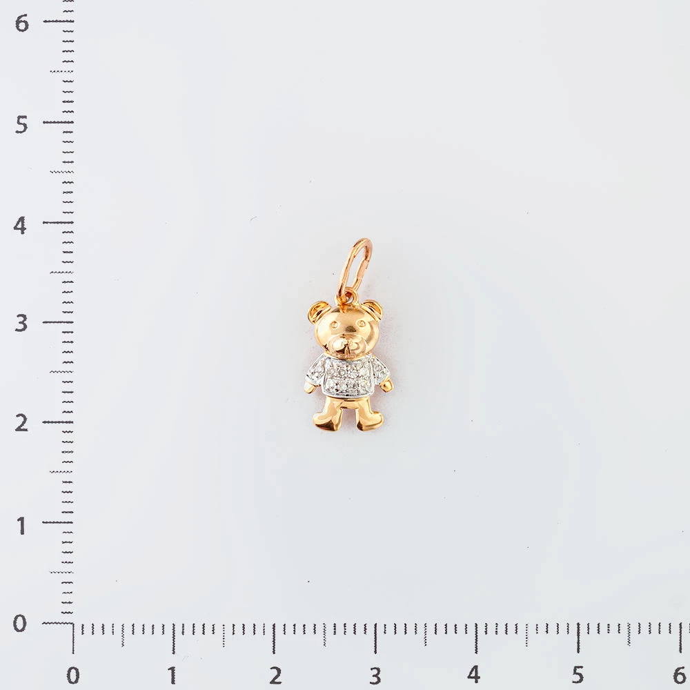 Подвес с бриллиантом из красного золота 585 пробы