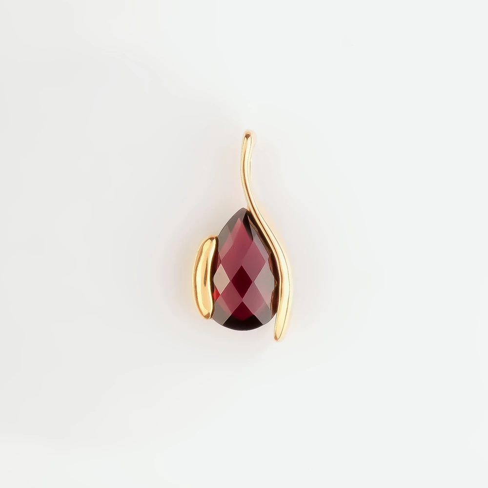 Подвес с гранатом из красного золота 585 пробы