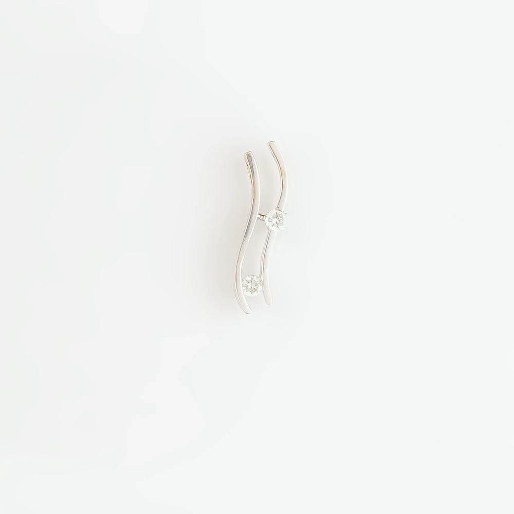 Подвес с бриллиантом из белого золота 585 пробы