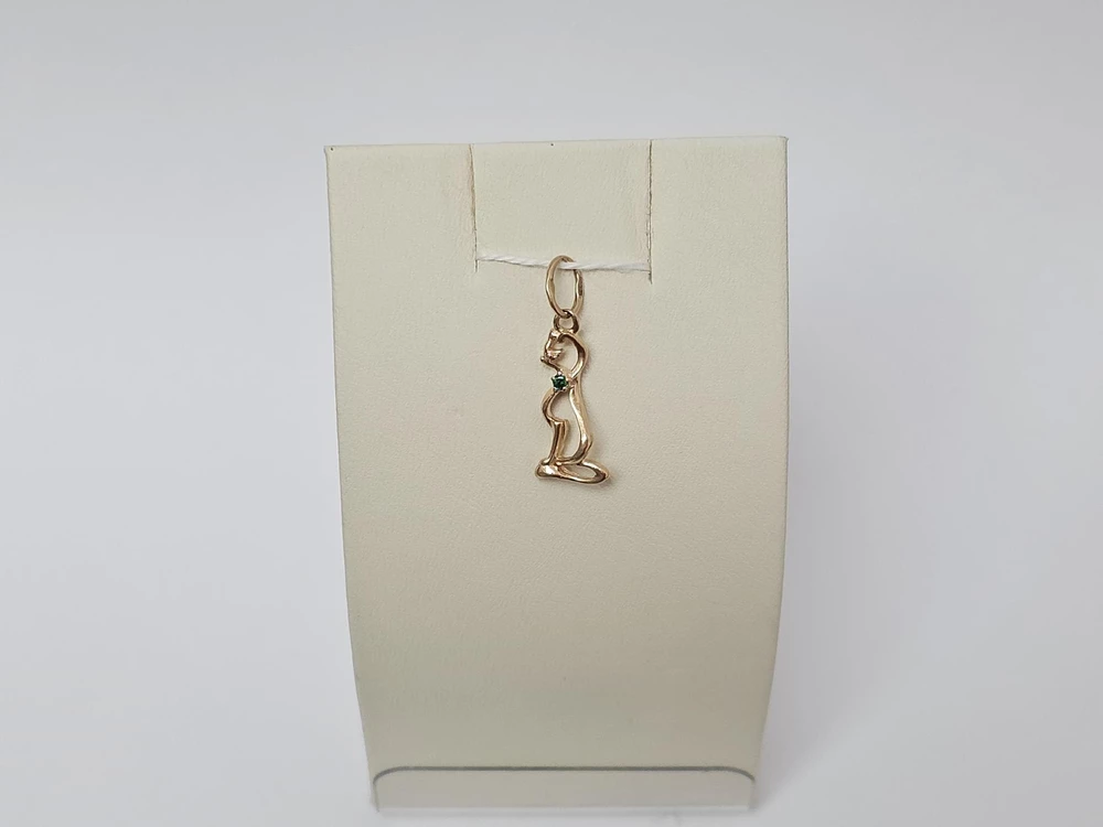 Подвес с фианитом из красного золота 585 пробы