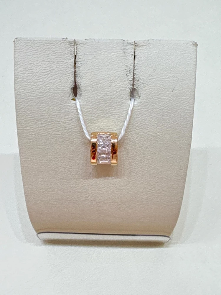 Подвес с фианитом из красного золота 585 пробы