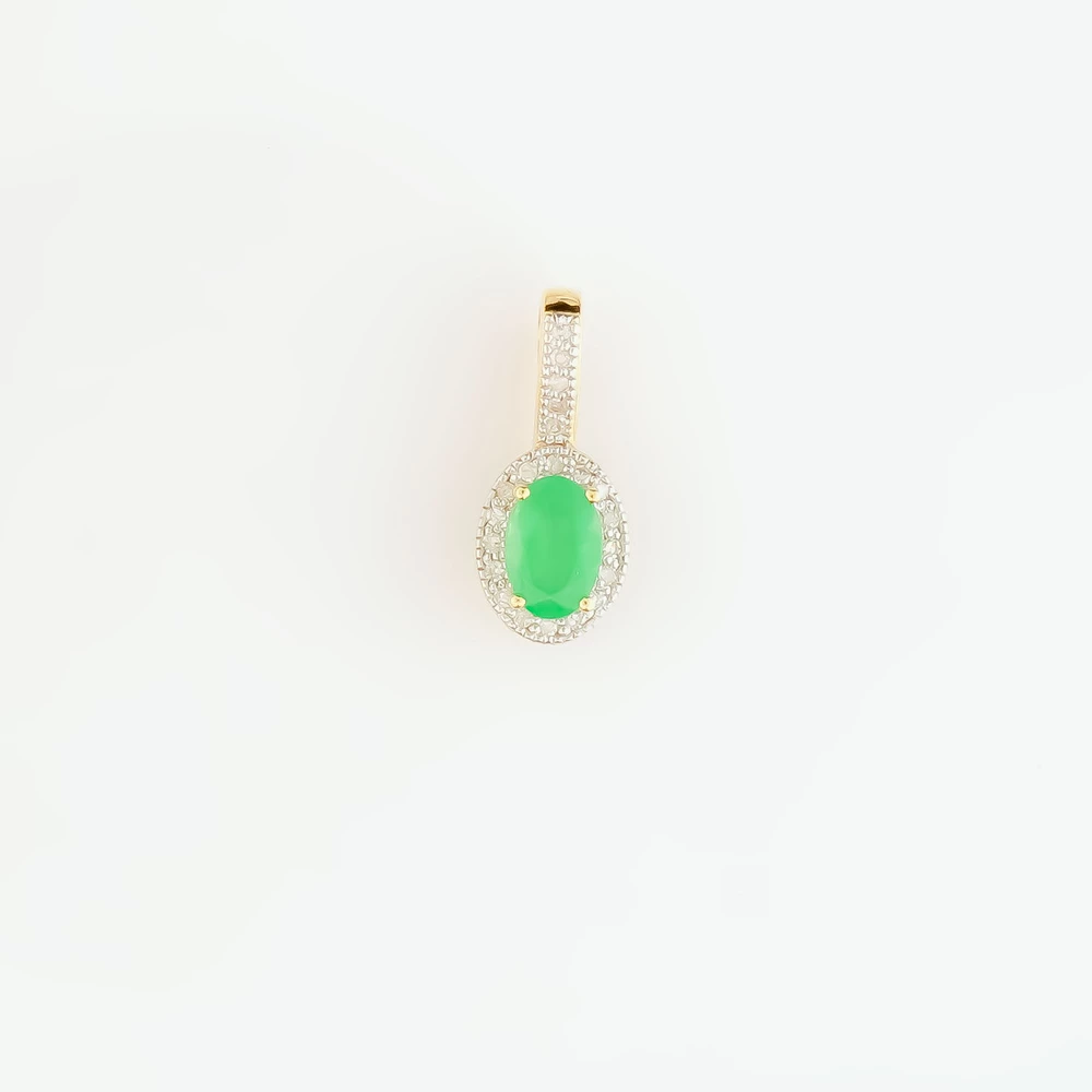 Подвес с изумрудом из желтого золота 585 пробы