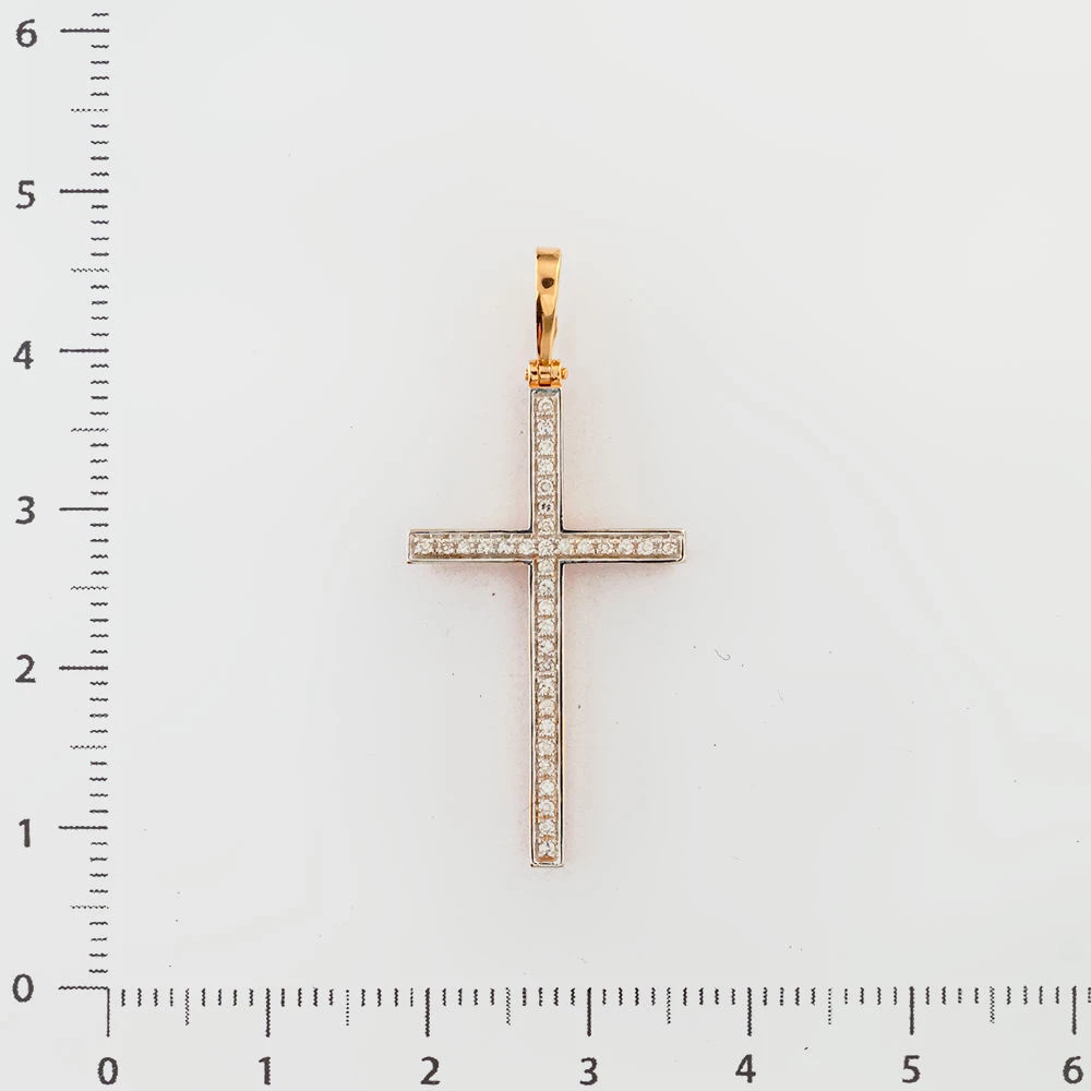 Подвес с бриллиантом из красного золота 585 пробы