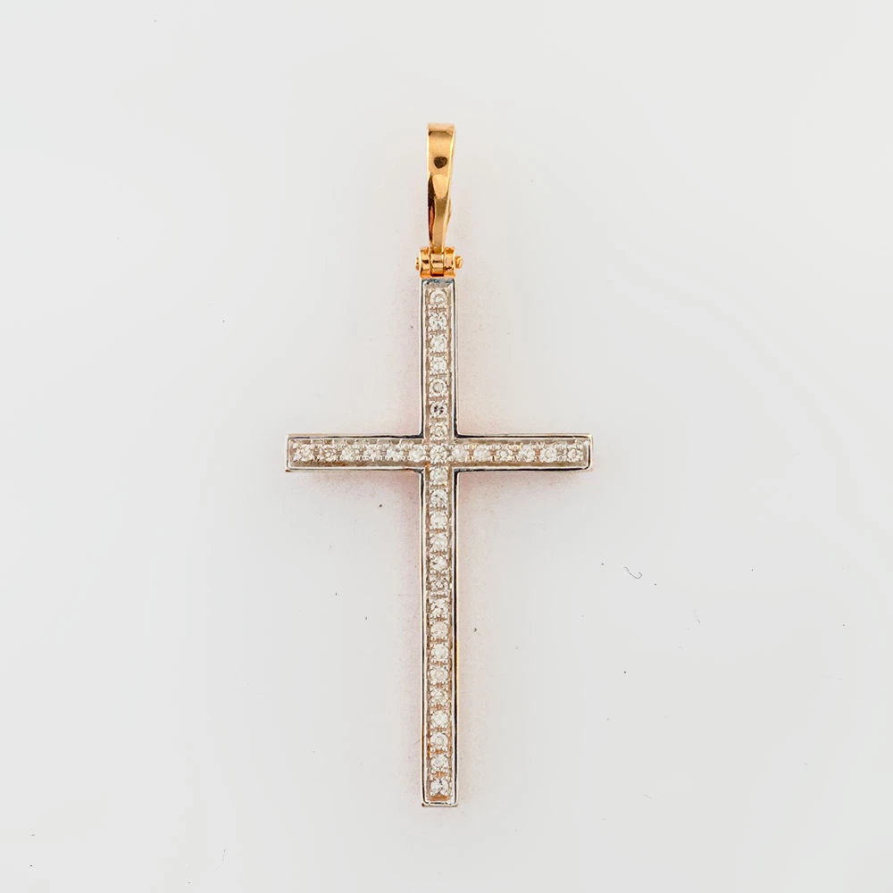 Подвес с бриллиантом из красного золота 585 пробы