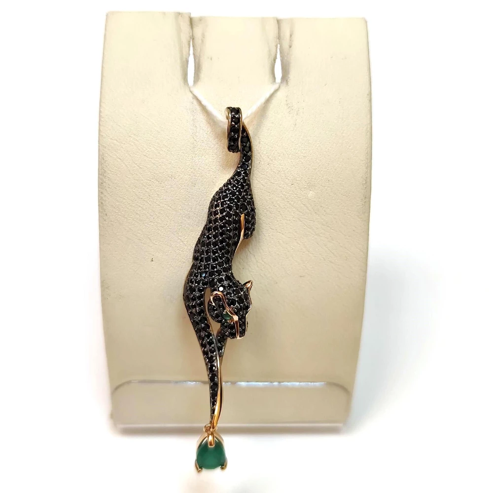 Подвес с агатом из красного золота 585 пробы