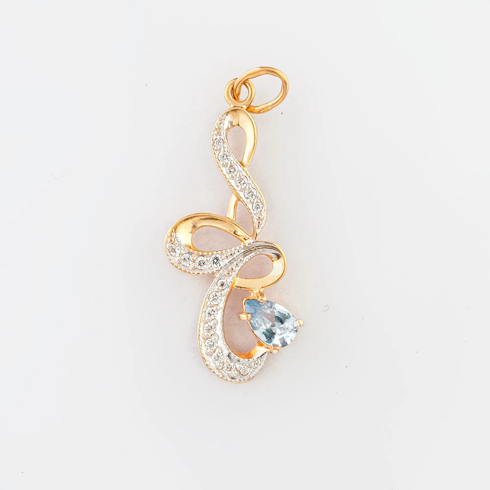 Подвес с топазом из красного золота 585 пробы