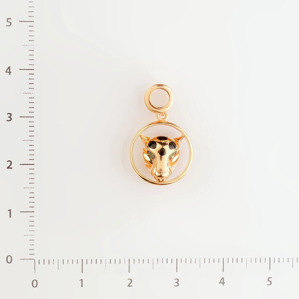 Подвес с изумрудом из красного золота 585 пробы