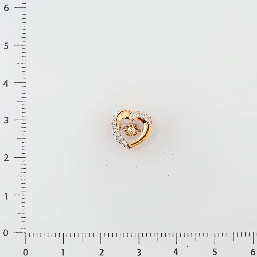 Подвес с бриллиантом из красного золота 585 пробы