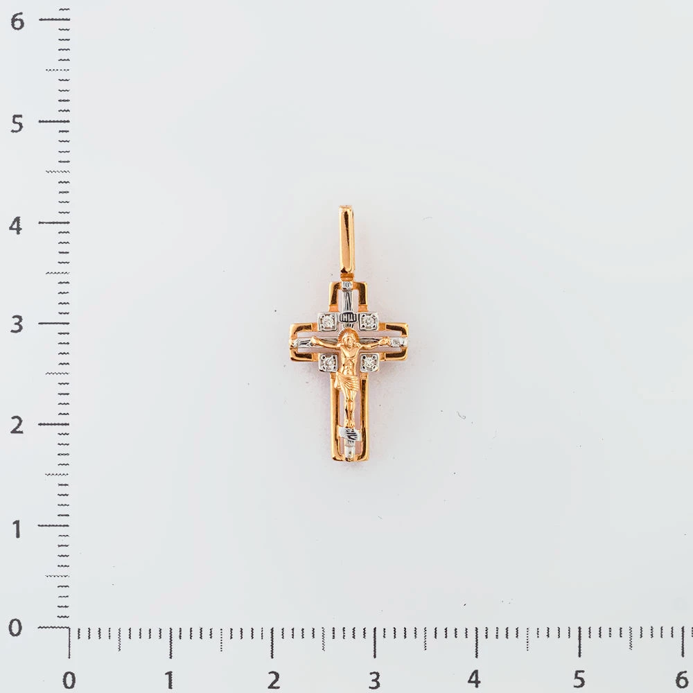 Подвес с бриллиантом из красного золота 585 пробы