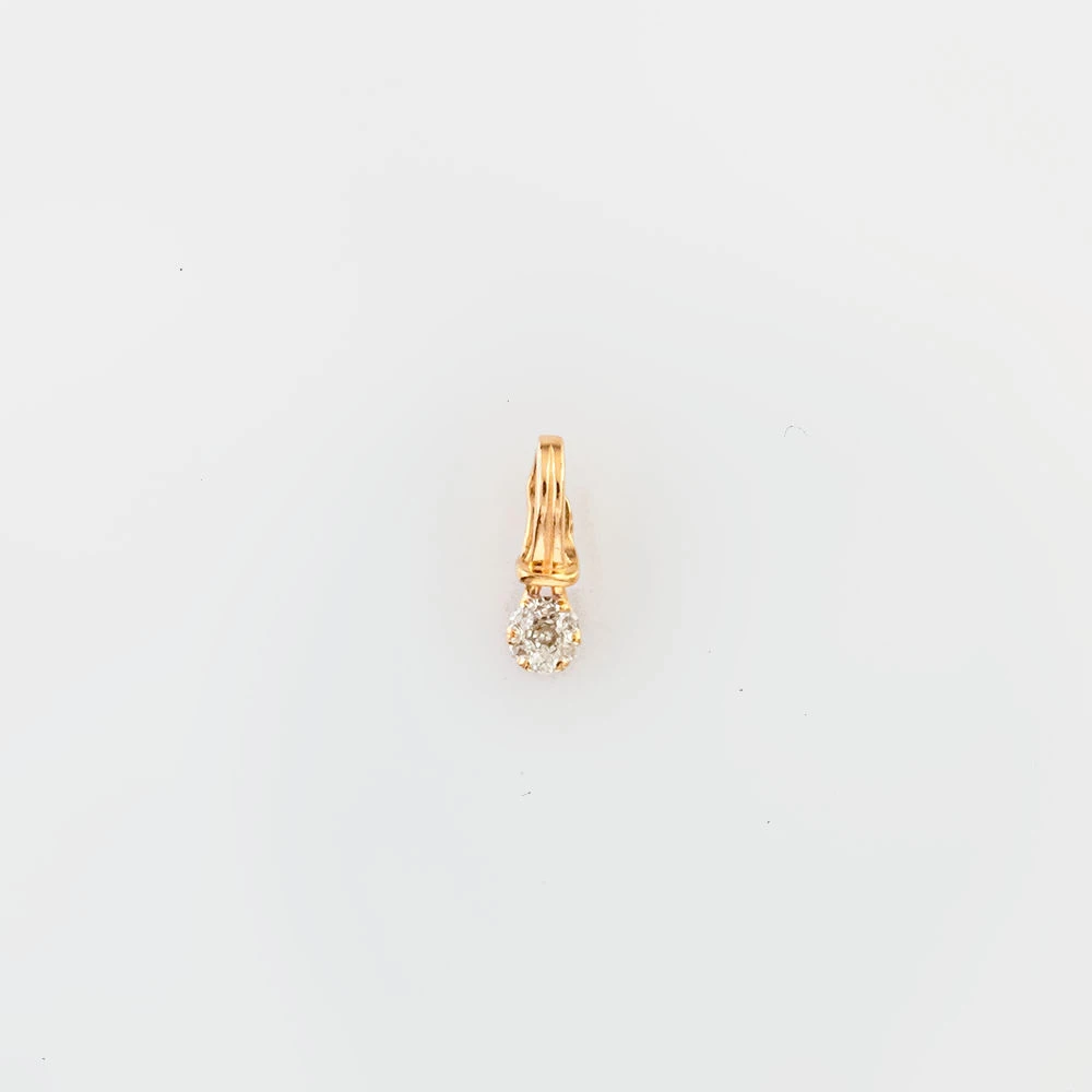 Подвес с бриллиантом из красного золота 585 пробы