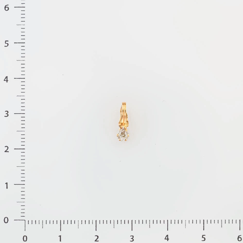 Подвес с бриллиантом из красного золота 585 пробы