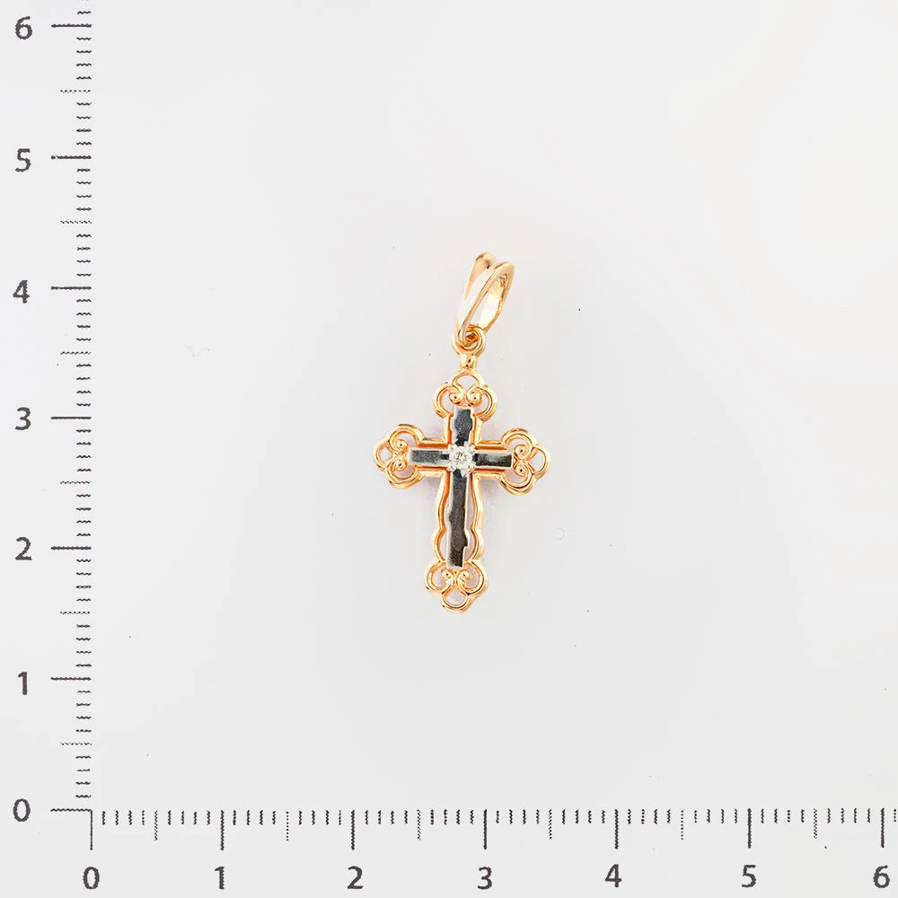 Подвес с бриллиантом из красного золота 585 пробы